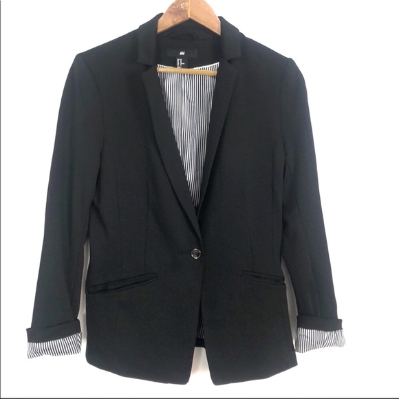 H&M Jackets & Blazers - H&M Black one button blazer size 10